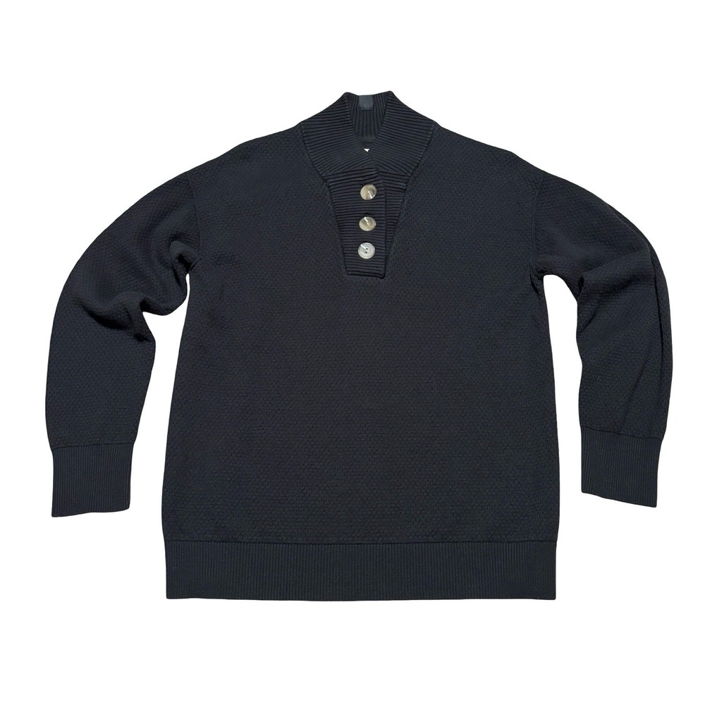 Tommy John Men's Button Neck Sweater Pullover Cozy Knit Henley Sz Large 20 x 26